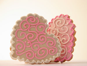 Hearts Hand Decorated Gourmet Cookies
